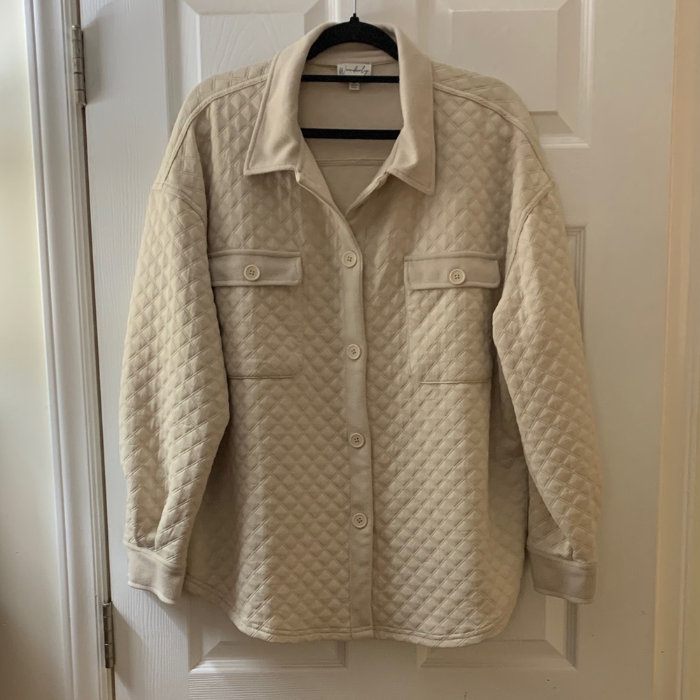 Wonderly quilted shacket buttoned shirt sz XL